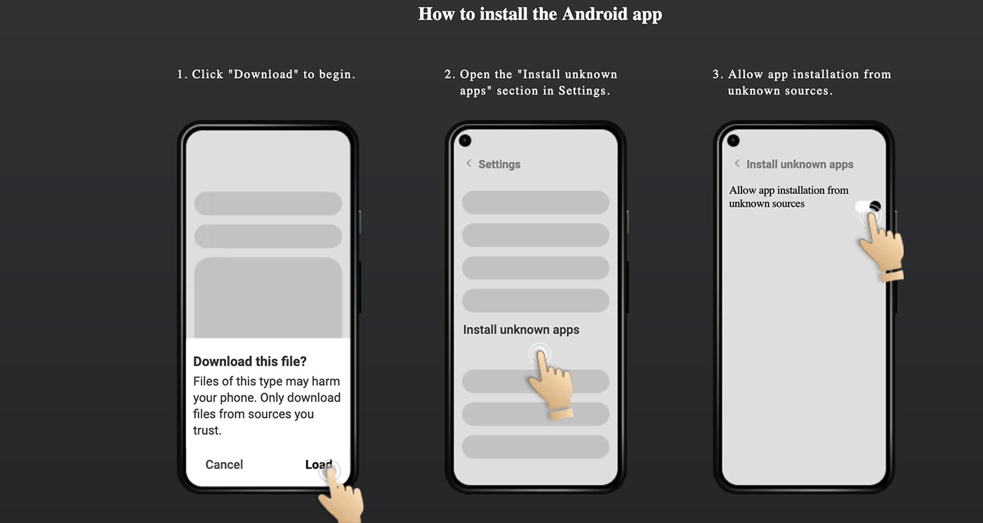 How to install app to Android. 